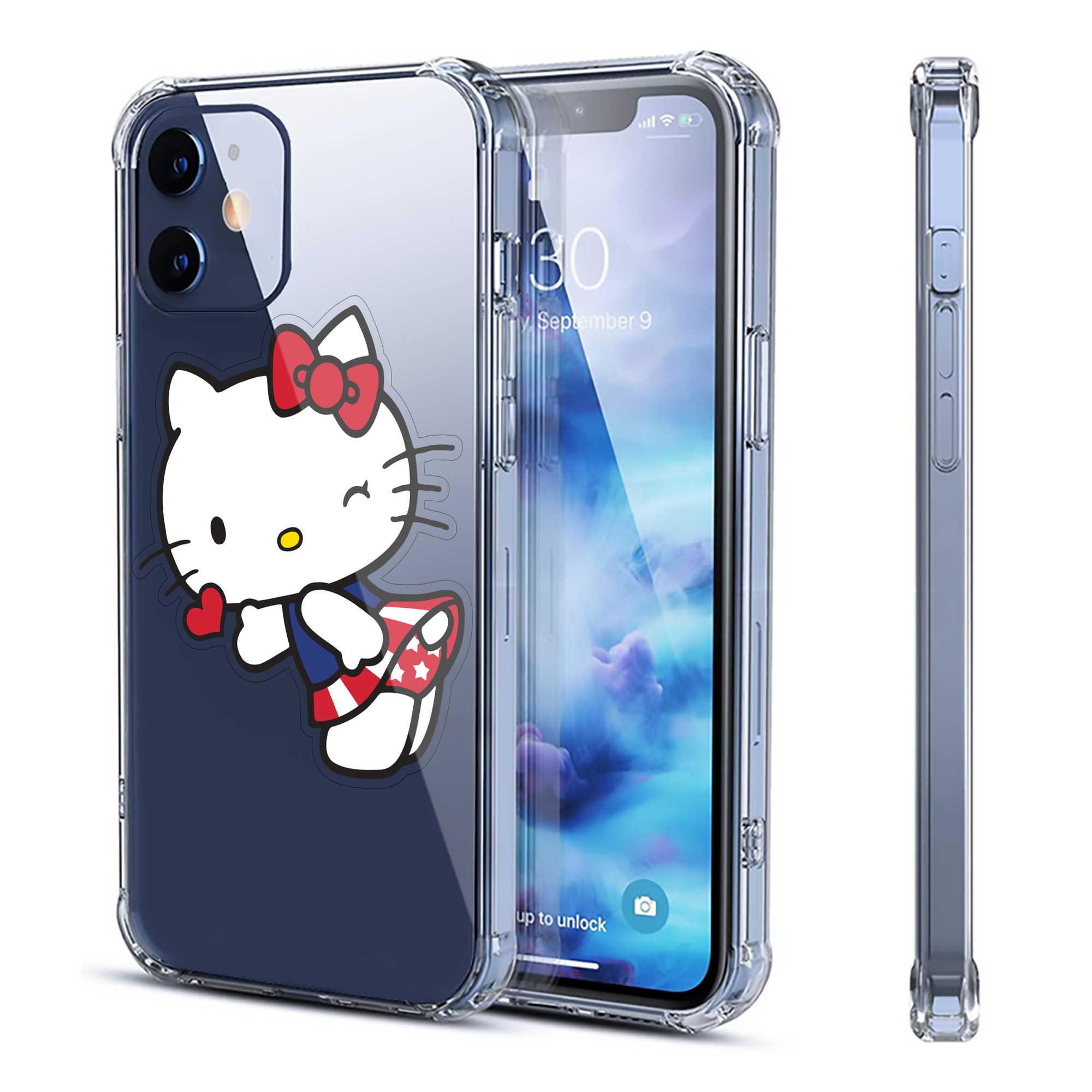（画像用） Hello Kitty ハローキティ 【iPhone 12シリーズ対応】透明スマホケース（クリアソフトケース）